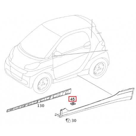 Clip de montaje Faldón ForTwo 451