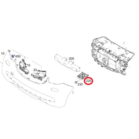 Amortiguador de espuma de poliestireno amortiguador Smart 453 ForFour delantero