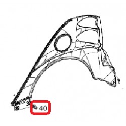 Clip rear fender Smart ForTwo 451
