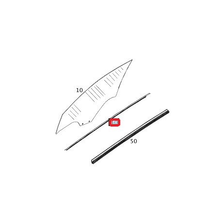 Guida di tenuta (SEALING RAIL) per cristallo Finestrino Esterno Smart ForTwo 453