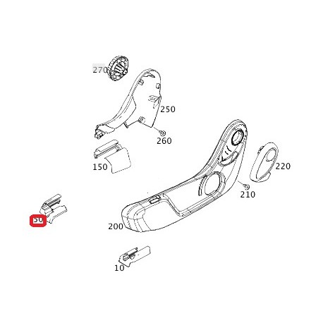 Verkleidung der linken Sitzkonsole Smart ForTwo 453
