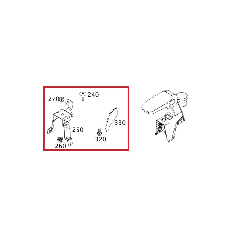 Scatola portabicchieri centrale del bracciolo dell'automobile con  portabicchieri per Smart Fortwo 453 2015-2019