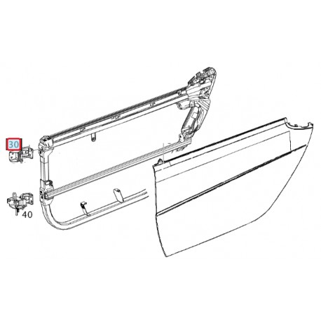 Bisagra de puerta derecha Smart ForTwo 451