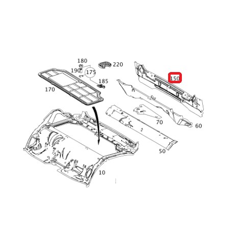 Kit Elemento Central, placa de cierre Smart ForTwo 451 Coupe